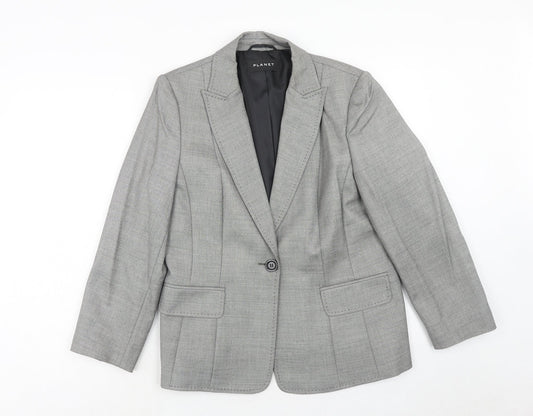 Womens UK Size 14 Planet Regular Grey Blazer