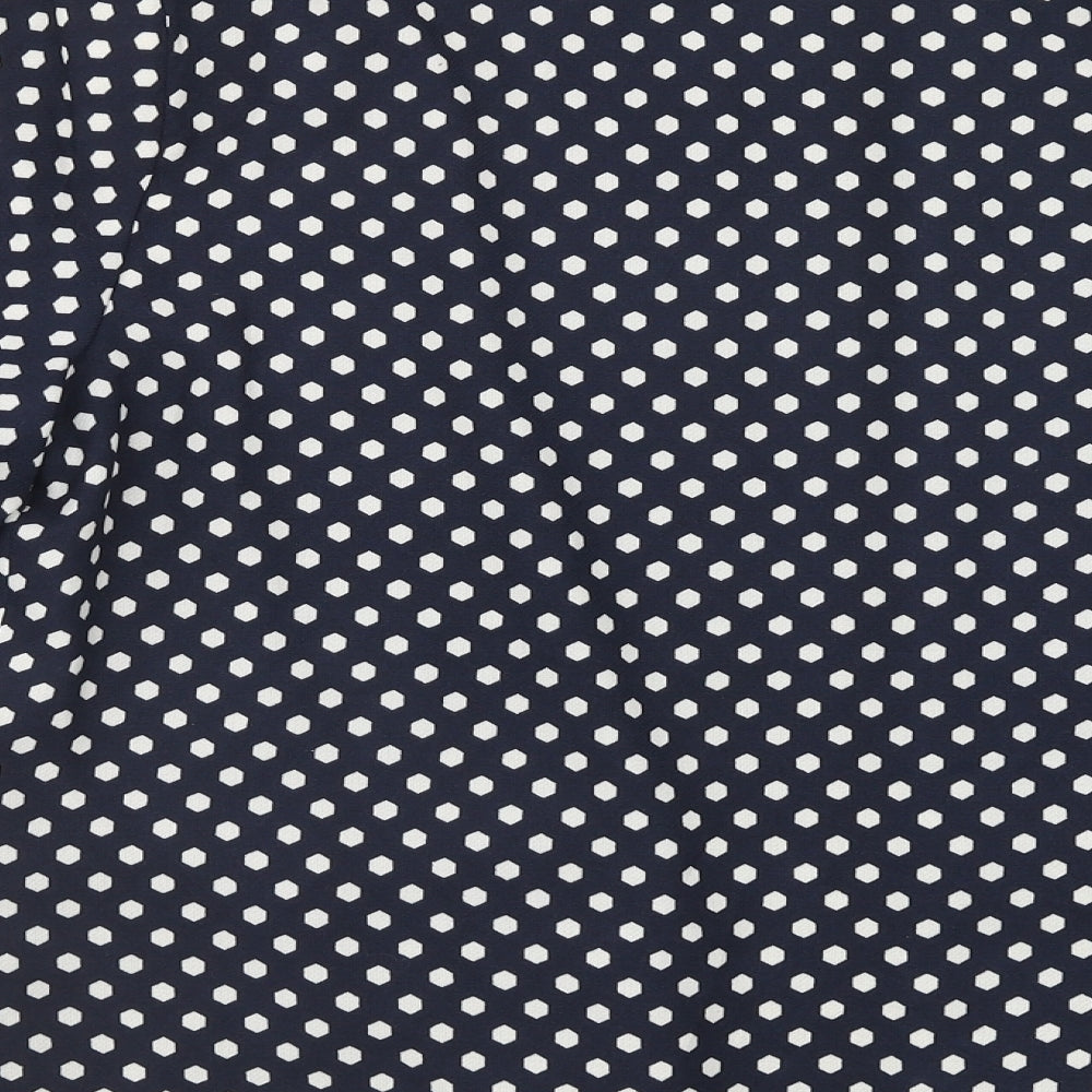 Papaya Womens Blue Geometric Polyester Jacket Blazer Size 12 - Open