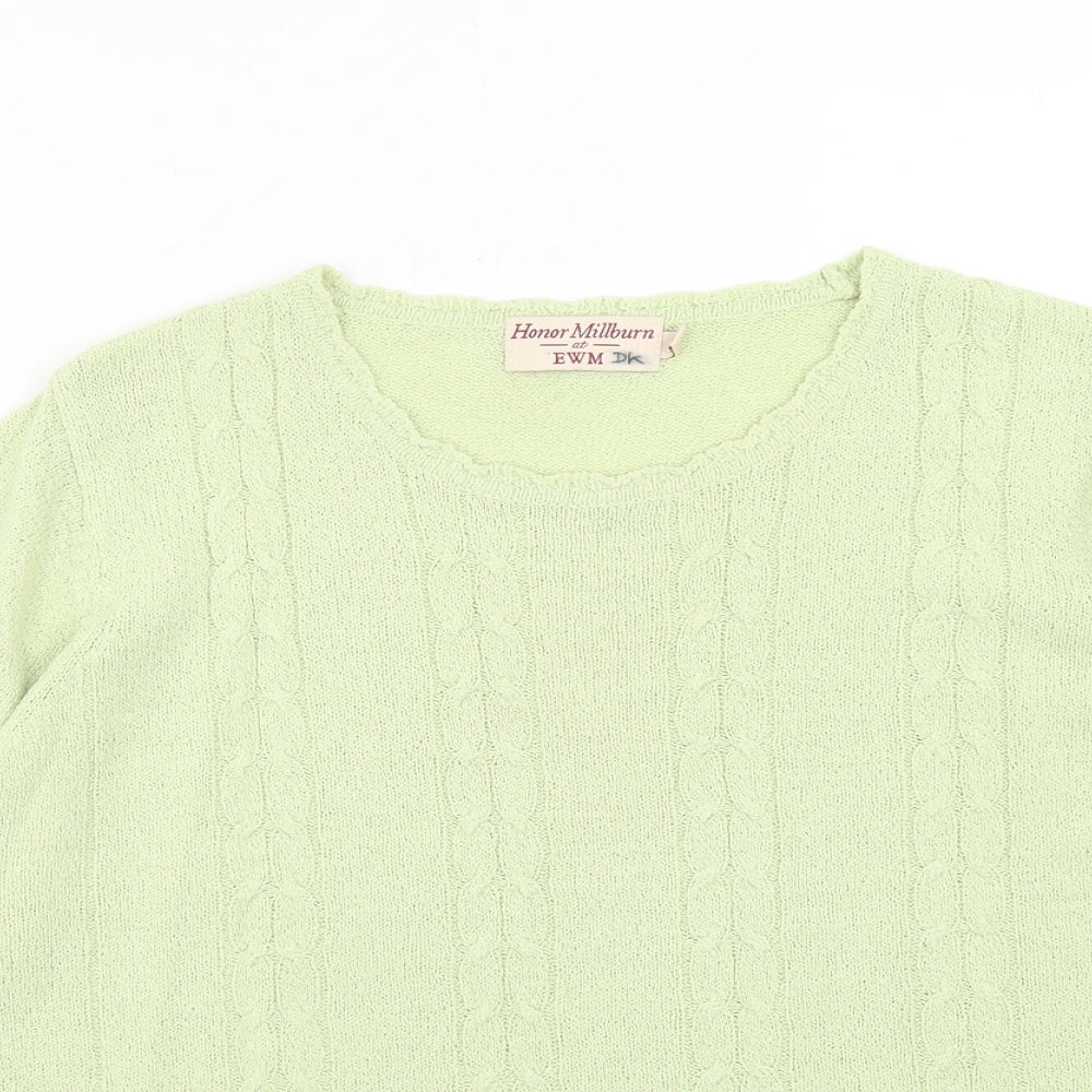 Womens UK Size L EWM Green Pullover Jumper
