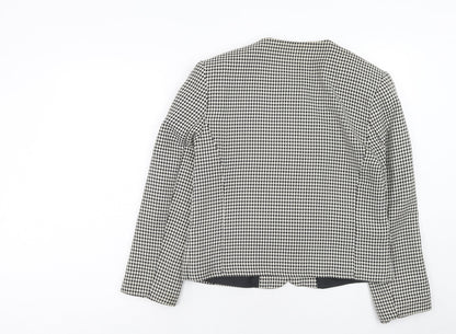 Marks and Spencer Womens Beige Geometric Polyester Jacket Blazer Size 14