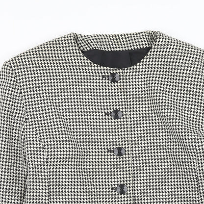 Marks and Spencer Womens Beige Geometric Polyester Jacket Blazer Size 14