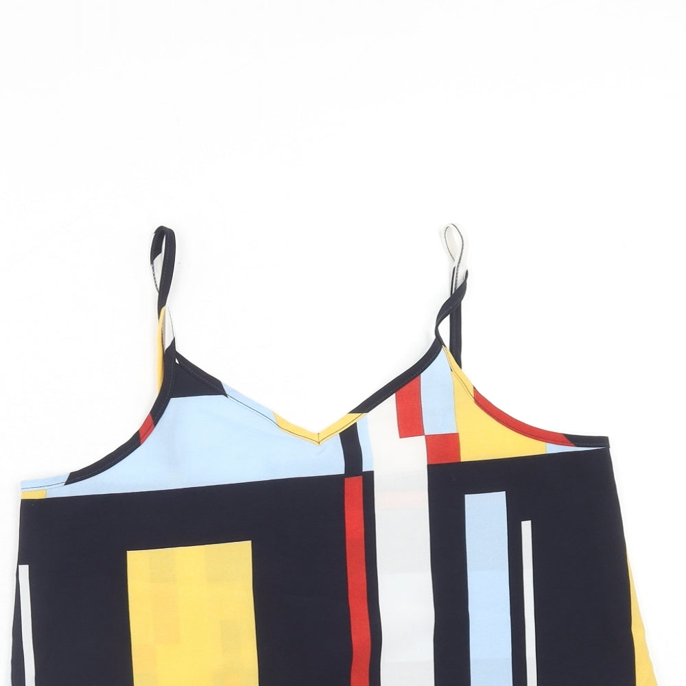 Womens UK Size S Preworn Multicoloured Cropped Tank