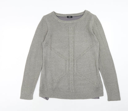 F&F Womens Grey Round Neck Acrylic Pullover Jumper Size 10