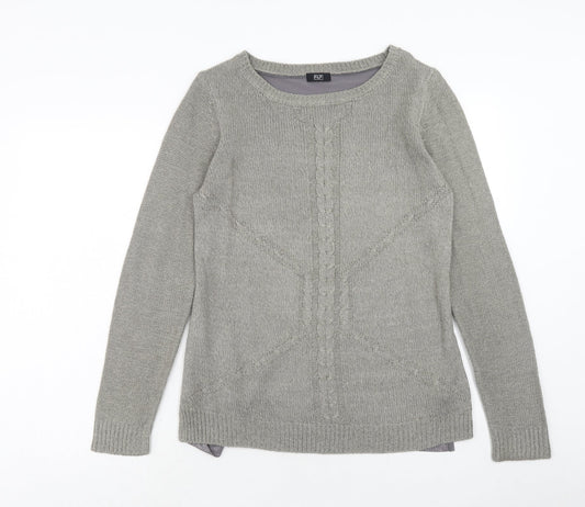 F&F Womens Grey Round Neck Acrylic Pullover Jumper Size 10