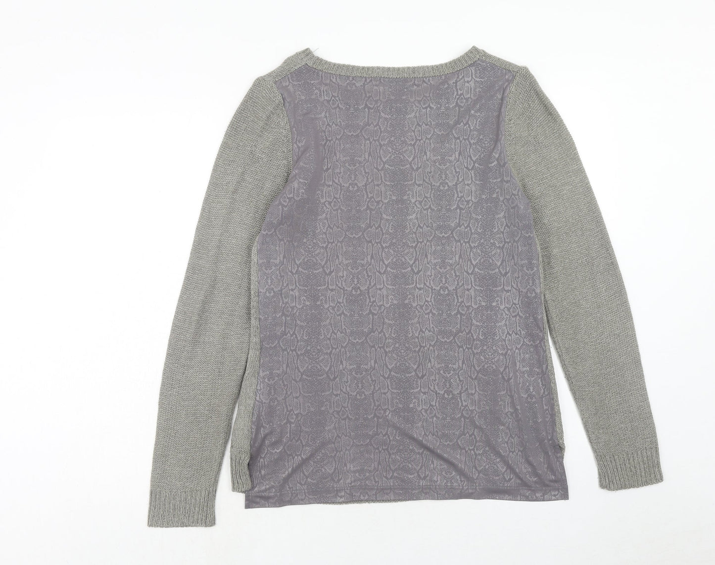 F&F Womens Grey Round Neck Acrylic Pullover Jumper Size 10