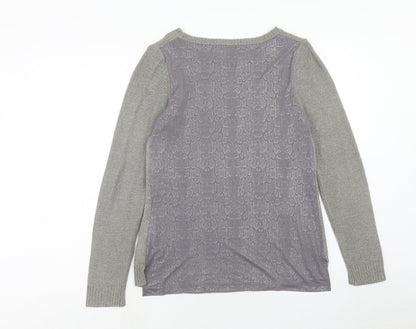 F&F Womens Grey Round Neck Acrylic Pullover Jumper Size 10