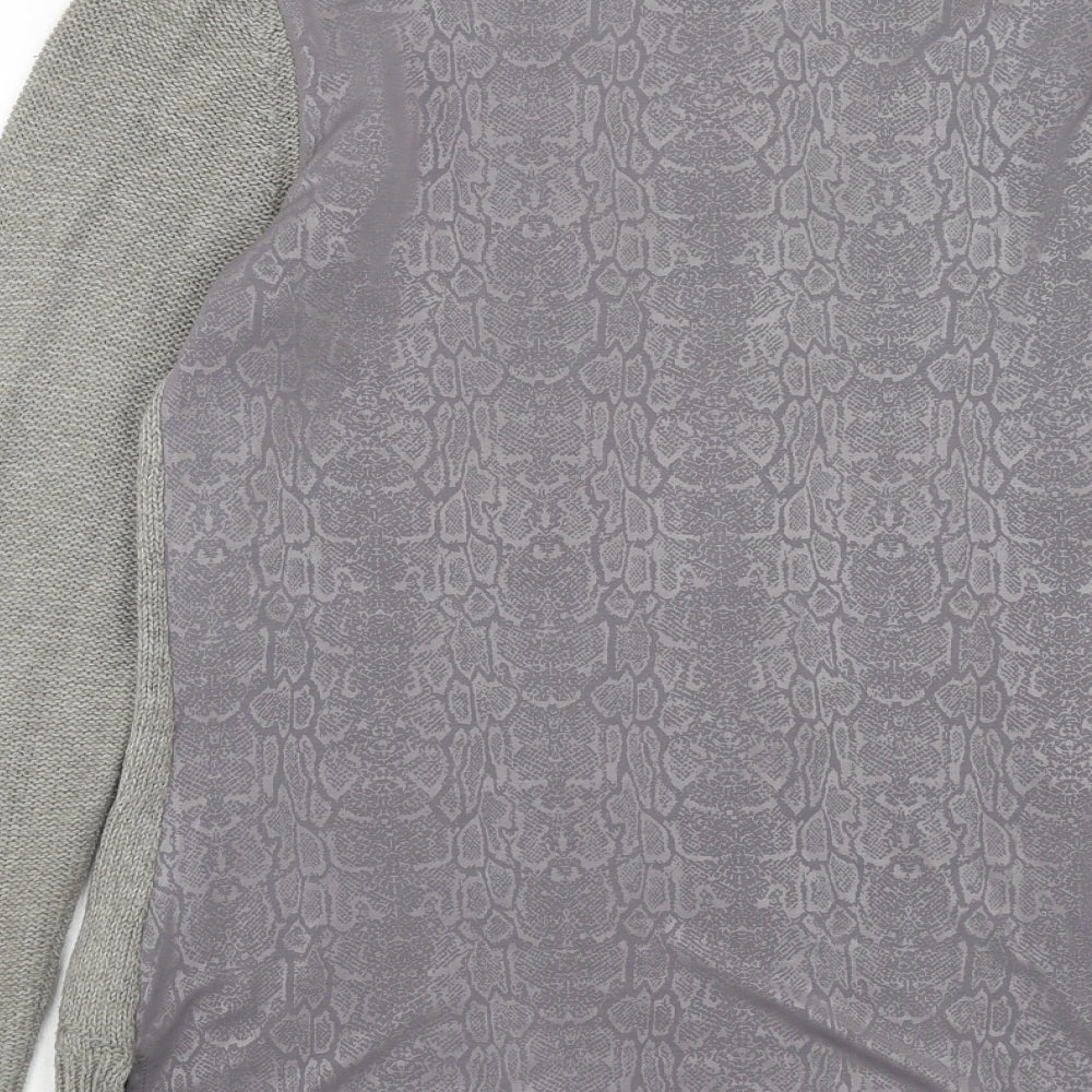 F&F Womens Grey Round Neck Acrylic Pullover Jumper Size 10