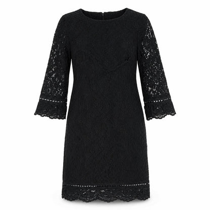 Warehouse Womens Black Cotton A-Line Size 6 Round Neck Zip