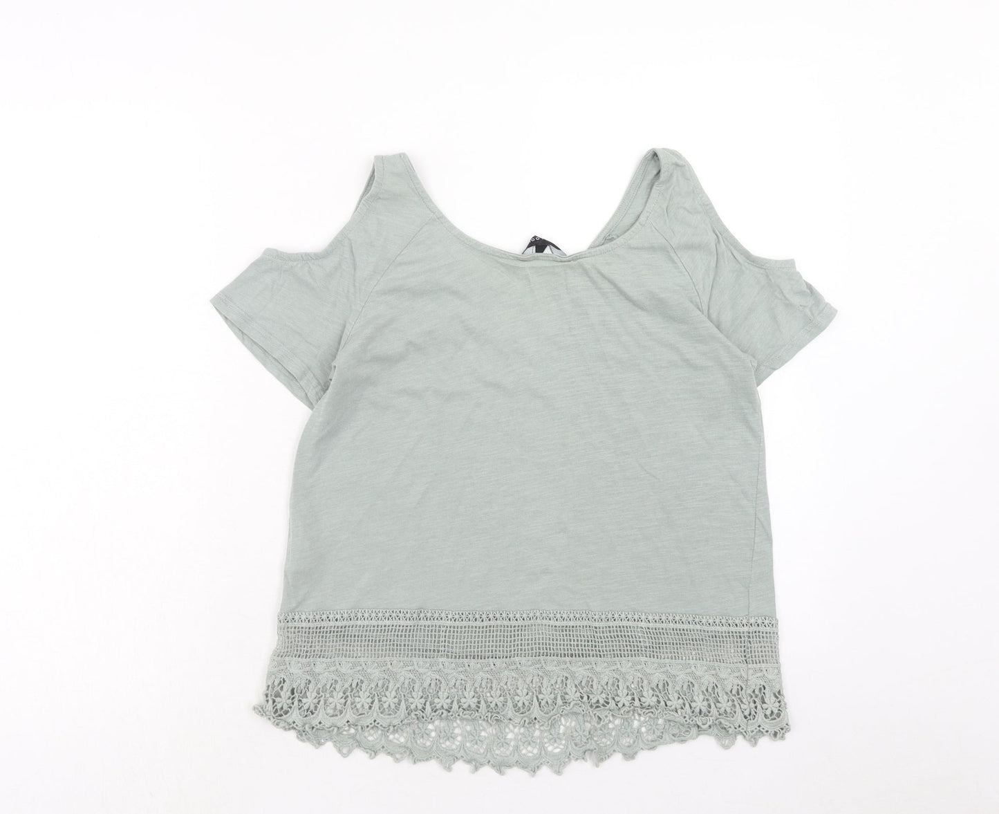Womens UK Size 8 New Look Green Basic T-Shirt
