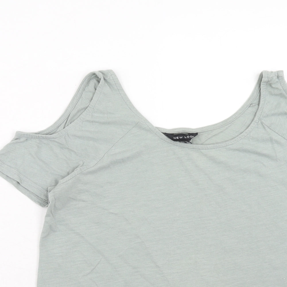 Womens UK Size 8 New Look Green Basic T-Shirt