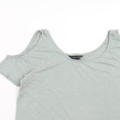 Womens UK Size 8 New Look Green Basic T-Shirt