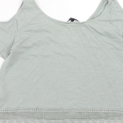 Womens UK Size 8 New Look Green Basic T-Shirt