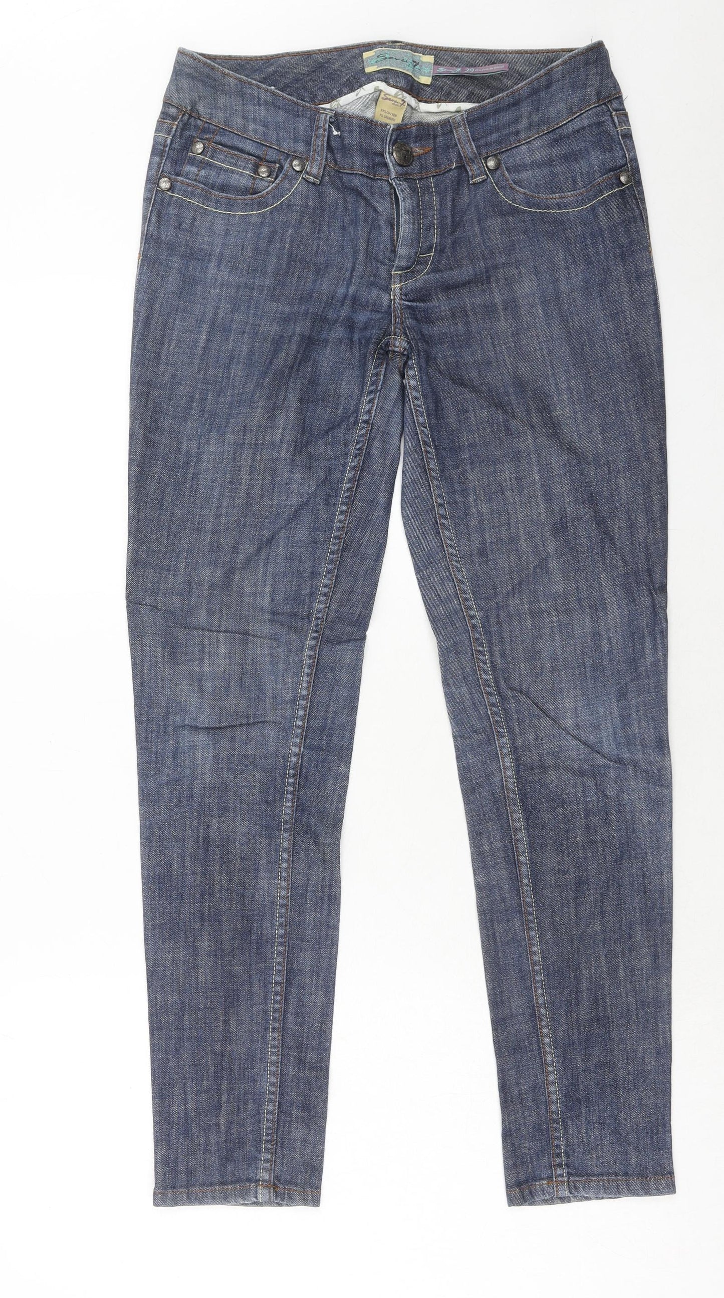 Seven Womens Blue Cotton Straight Jeans Size 29 in Regular Zip