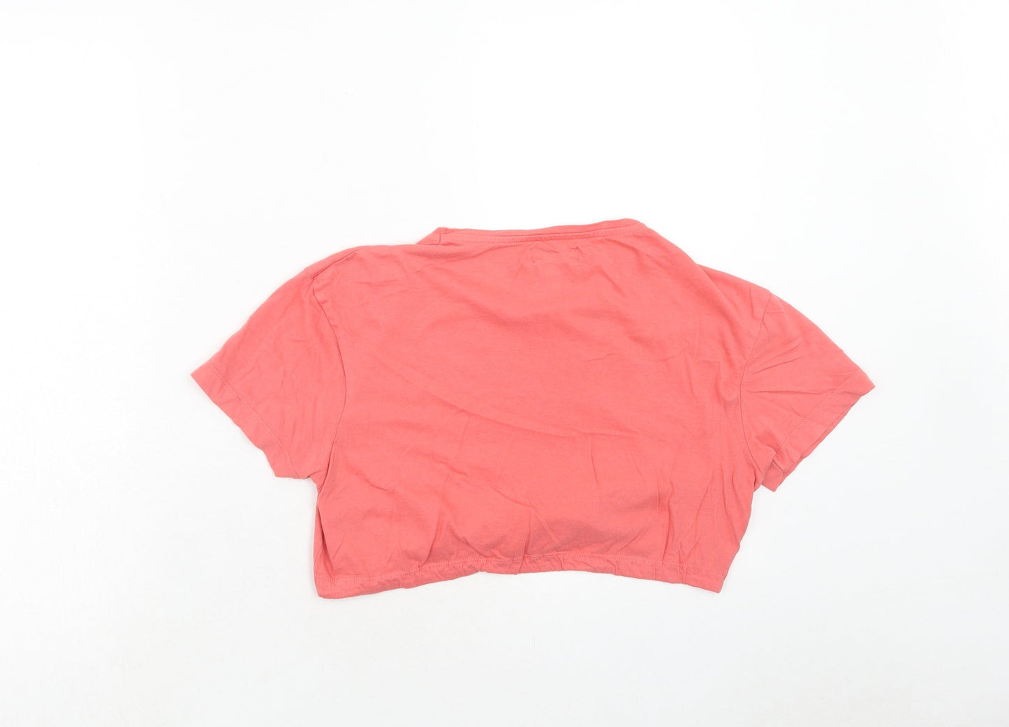 Womens UK Size S Brave Soul Pink Cropped T-Shirt