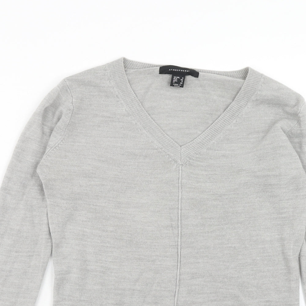 Womens UK Size 4 Atmosphere Grey Pullover Jumper