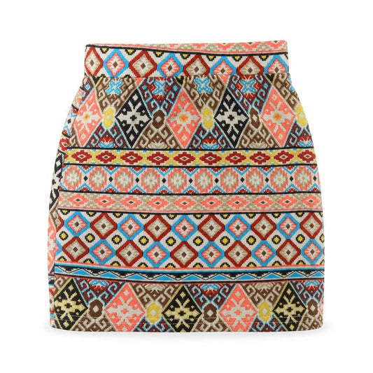 Miso Womens Multicoloured Geometric Polyester Bandage Skirt Size 8