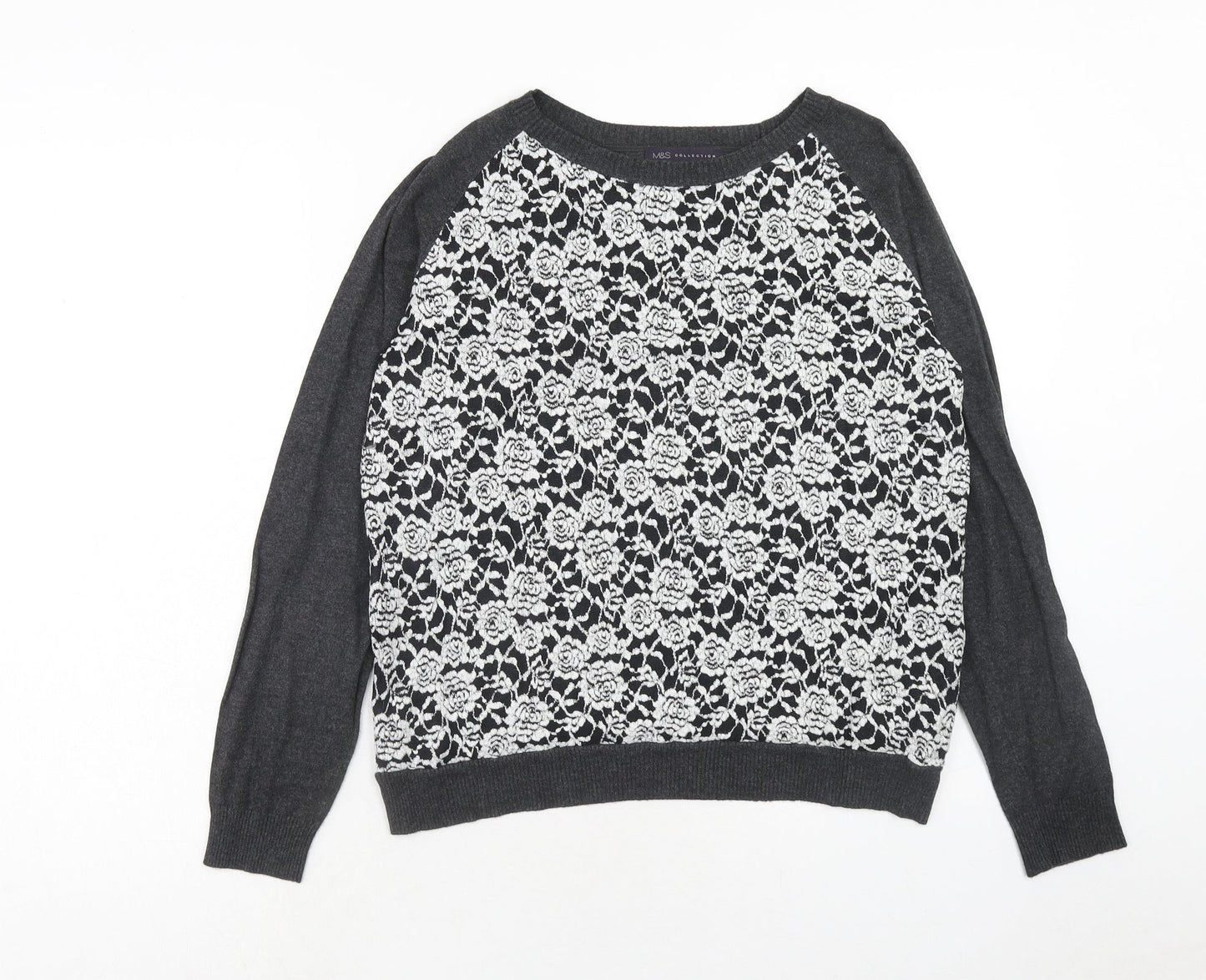 Womens UK Size 14 Marks and Spencer Grey Pullover Jumper