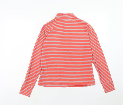 Palm Grove Womens Pink Striped Cotton Pullover Sweatshirt Size 10 Pullover