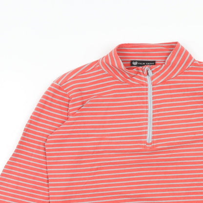 Palm Grove Womens Pink Striped Cotton Pullover Sweatshirt Size 10 Pullover