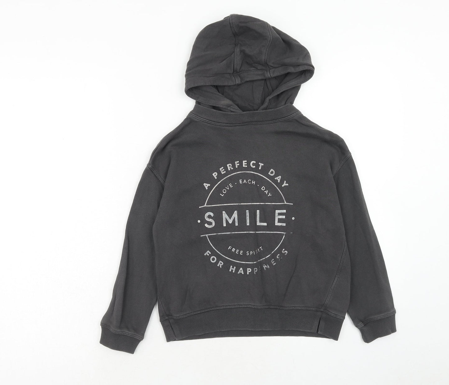 NEXT Boys Grey Cotton Pullover Hoodie Size 7 Years Pullover - A Perfect Day