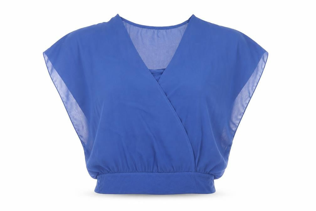 Womens UK Size S Body Flirt Blue Basic Blouse