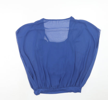 Womens UK Size S Body Flirt Blue Basic Blouse