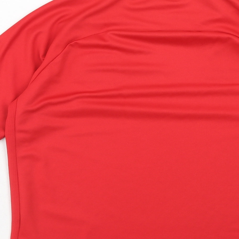 Sports Direct Boys Red Polyester Basic T-Shirt Size 11-12 Years Round Neck Pullover - Euro 2020 Wales