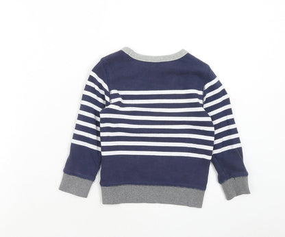 Gap Boys Blue Striped Cotton Pullover Sweatshirt Size 3XL Pullover - Sea Divers