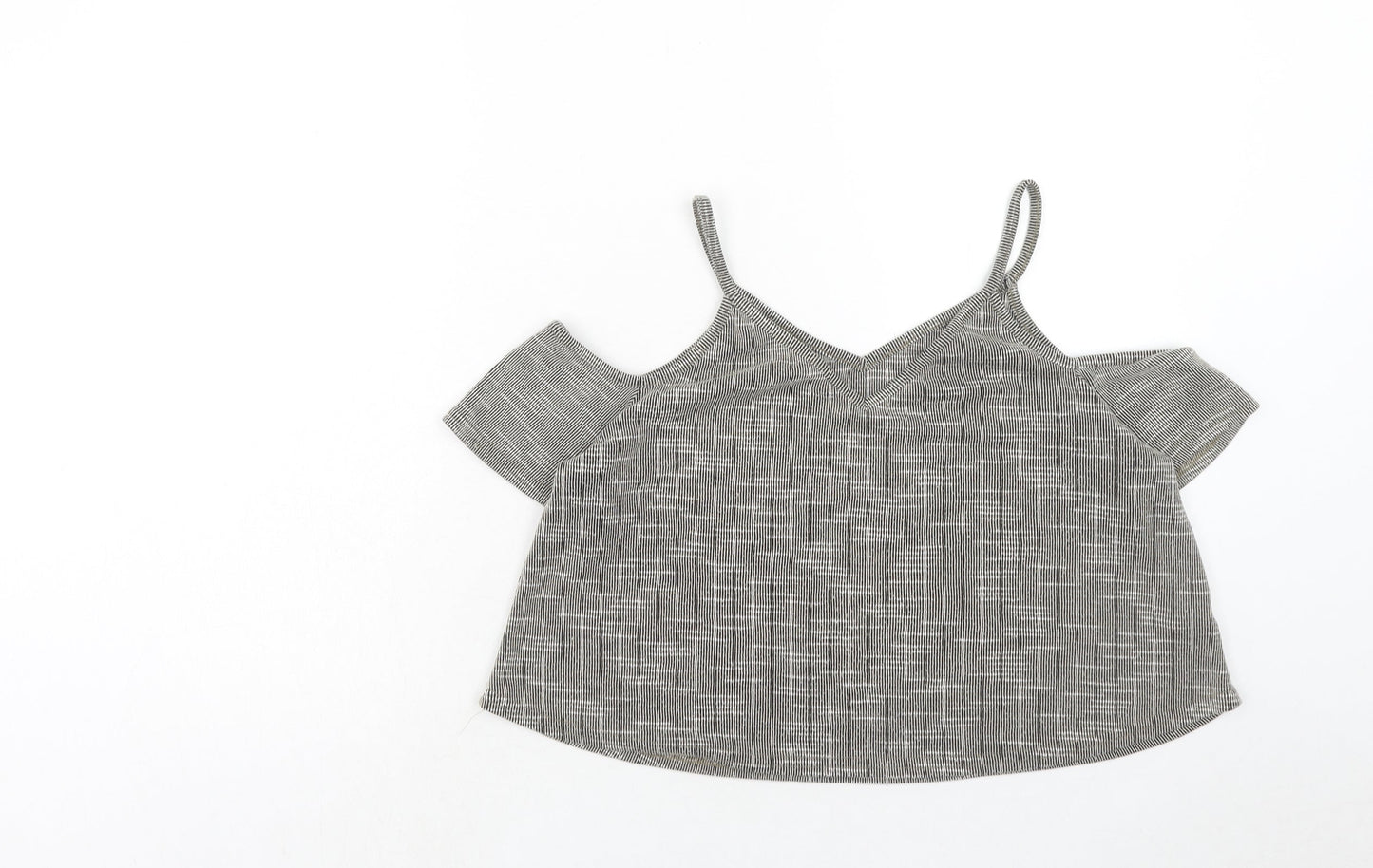Womens UK Size 14 PEP&CO Brown Cropped T-Shirt