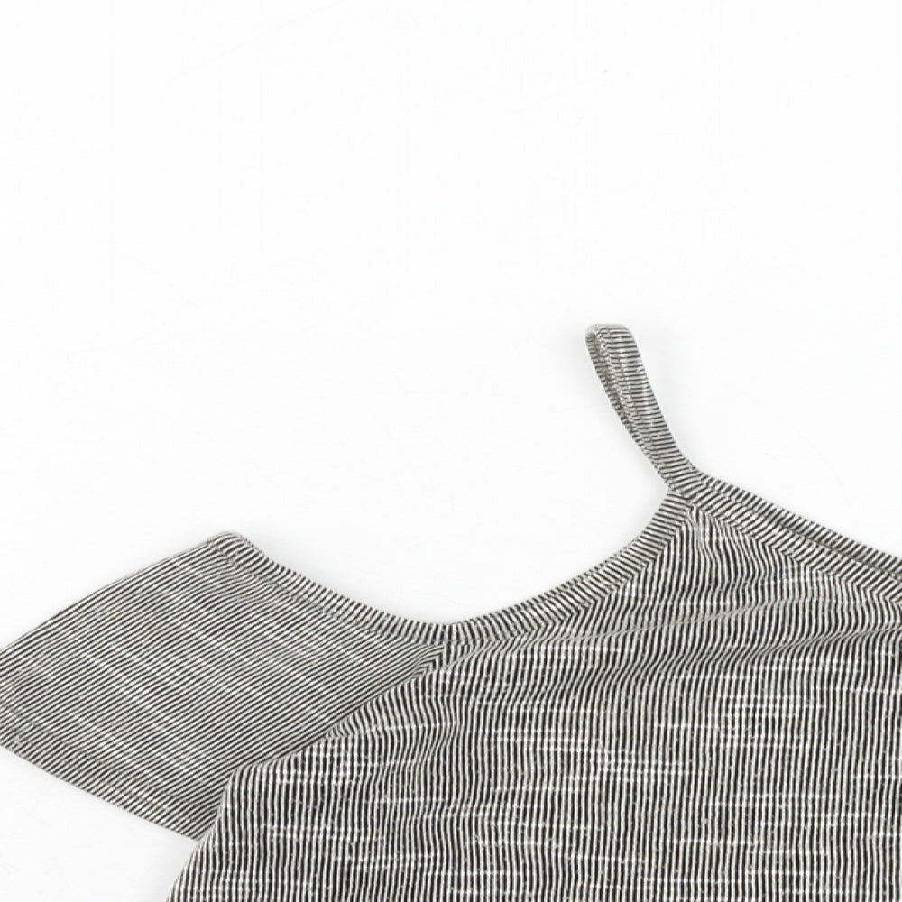 Womens UK Size 14 PEP&CO Brown Cropped T-Shirt