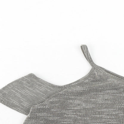 Womens UK Size 14 PEP&CO Brown Cropped T-Shirt
