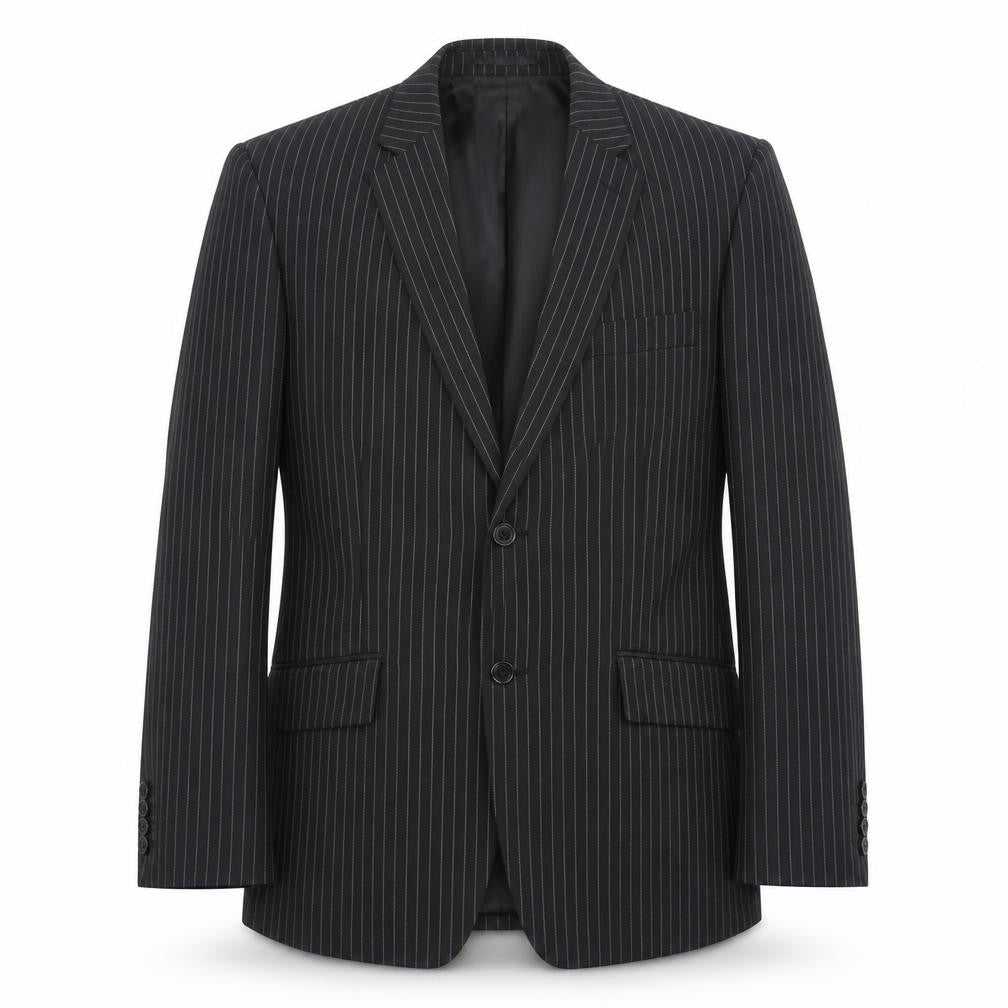 Mens UK Size 40 Charlton Gray Regular Black Suit Jacket