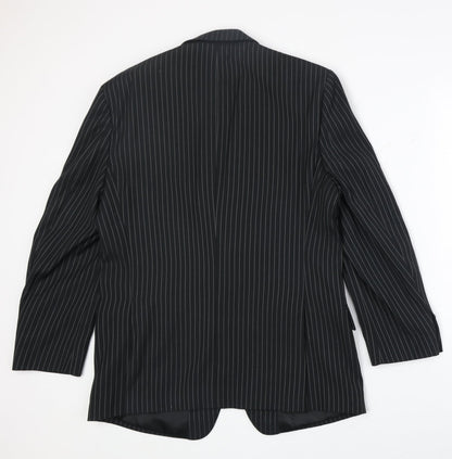 Mens UK Size 40 Charlton Gray Regular Black Suit Jacket
