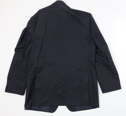 Centar Mens Blue Striped Wool Jacket Suit Jacket Size 42 Regular