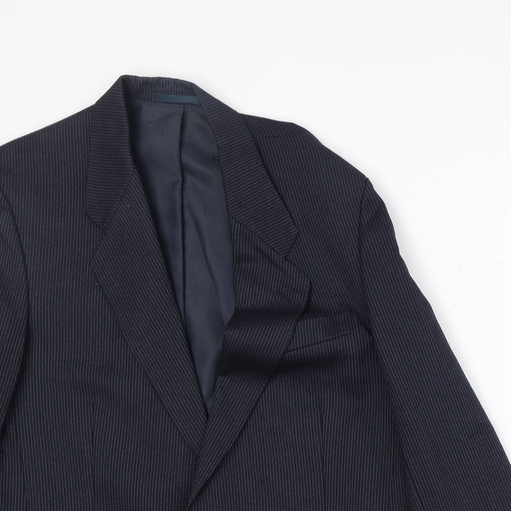 Centar Mens Blue Striped Wool Jacket Suit Jacket Size 42 Regular