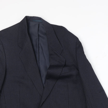 Centar Mens Blue Striped Wool Jacket Suit Jacket Size 42 Regular