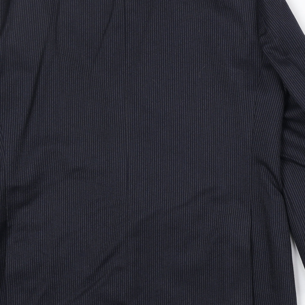 Centar Mens Blue Striped Wool Jacket Suit Jacket Size 42 Regular