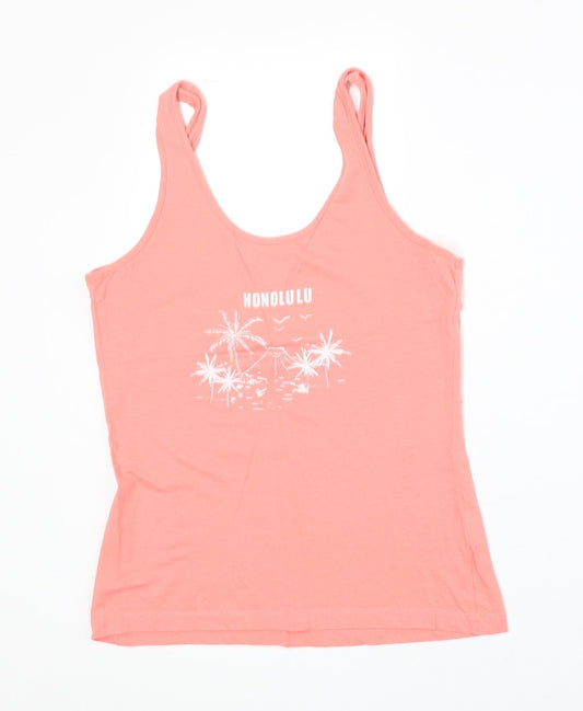 Primark Womens Pink 100% Cotton Basic Tank Size XS Scoop Neck - Honolulu