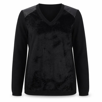 Marks and Spencer Womens Black V-Neck Polyimide Pullover Jumper Size 10