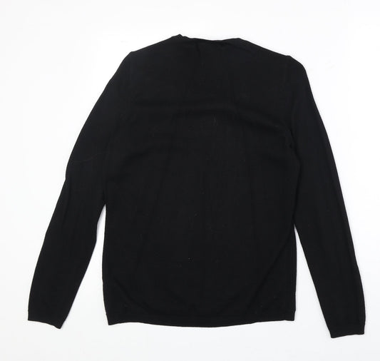 Marks and Spencer Womens Black V-Neck Polyimide Pullover Jumper Size 10