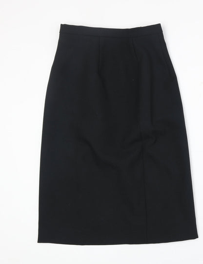Welland Womens Black Polyester A-Line Skirt Size 10 Zip