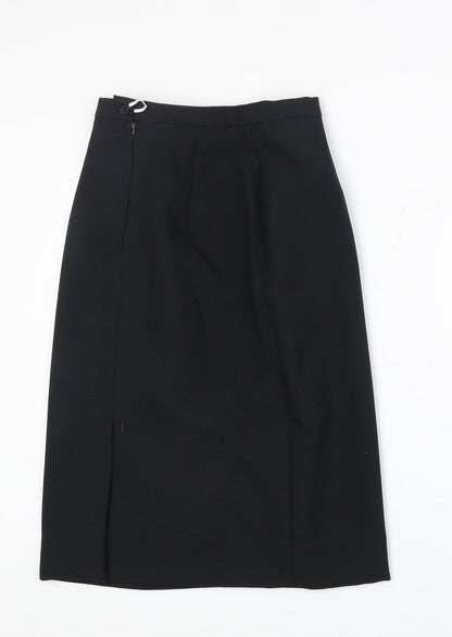 Welland Womens Black Polyester A-Line Skirt Size 10 Zip