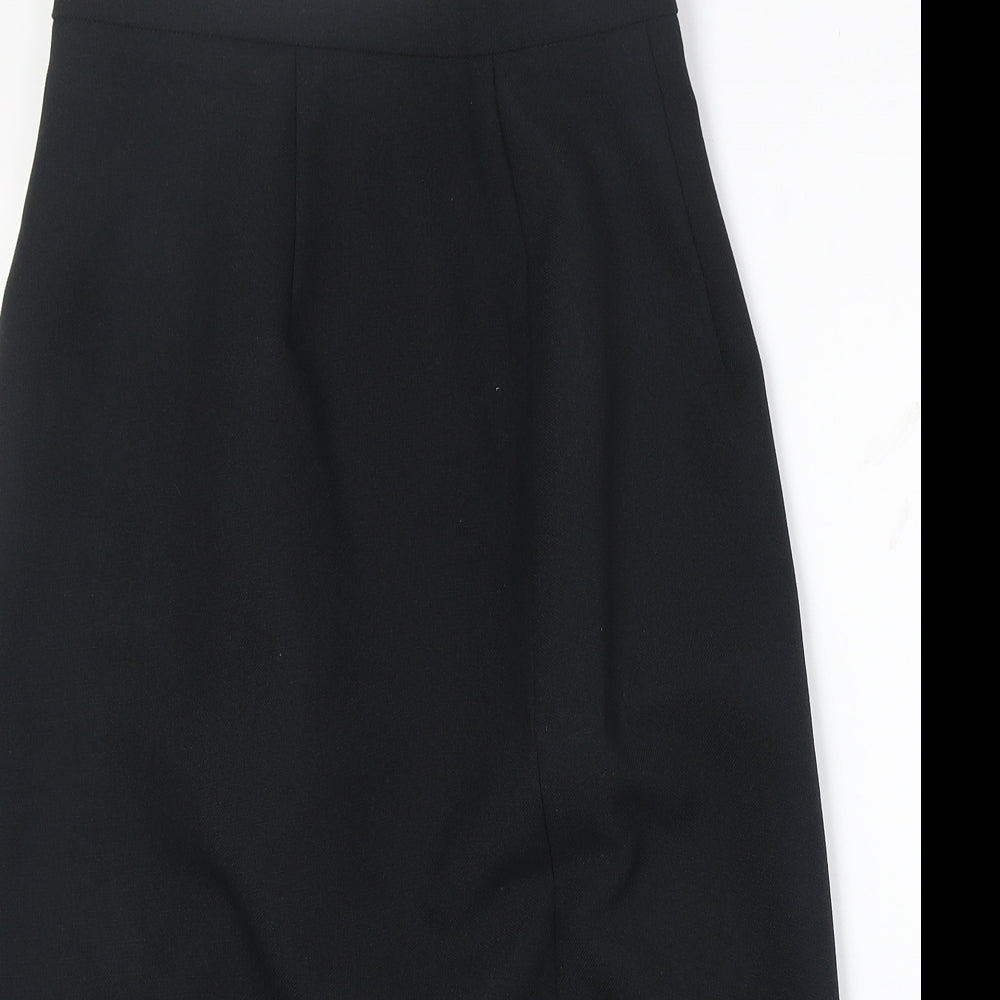 Welland Womens Black Polyester A-Line Skirt Size 10 Zip