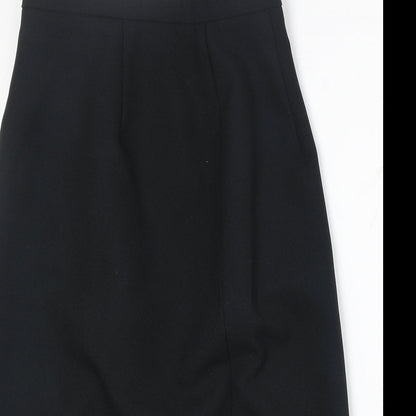 Welland Womens Black Polyester A-Line Skirt Size 10 Zip