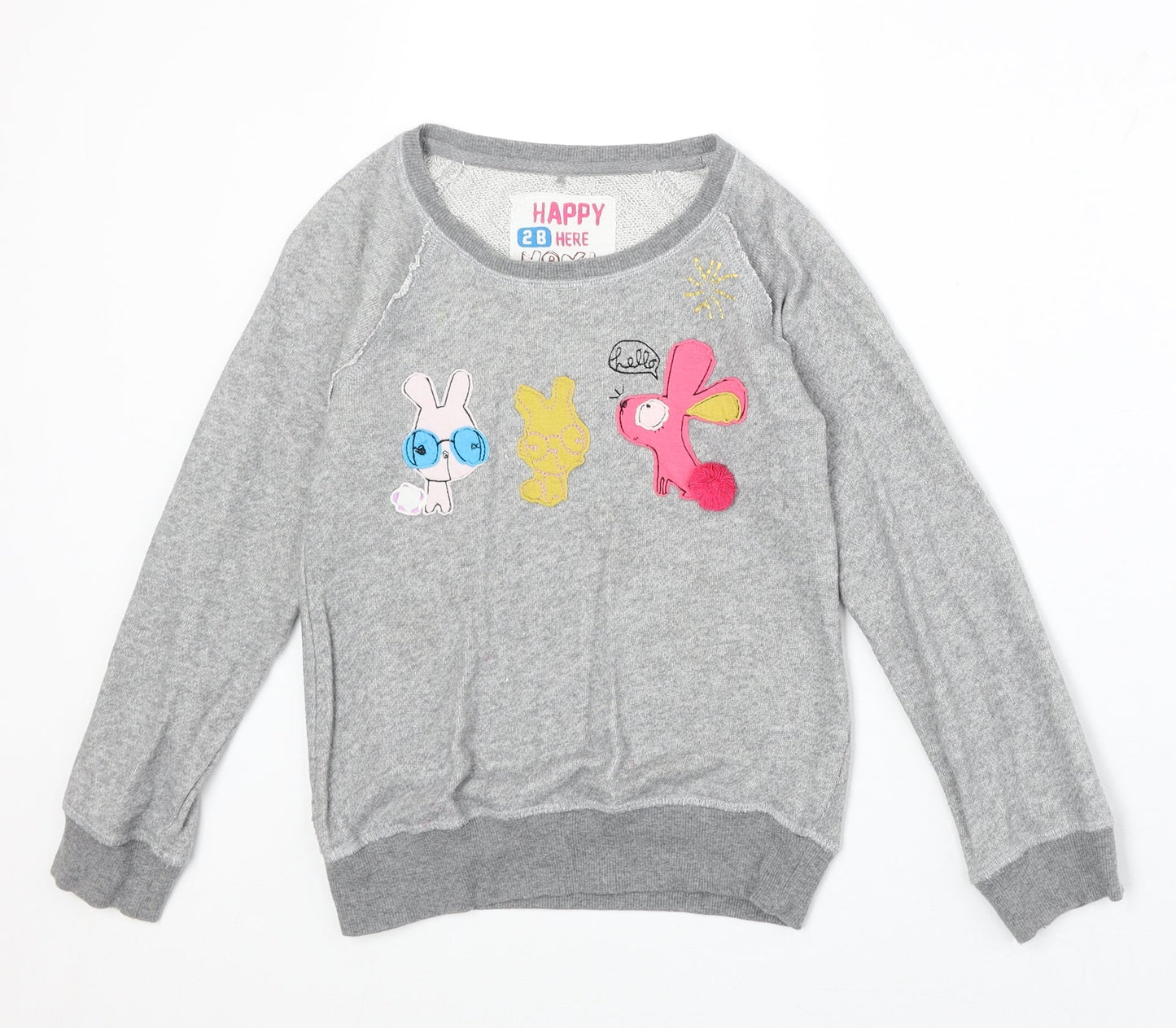 NEXT Girls Grey Cotton Pullover Sweatshirt Size 10 Years Pullover