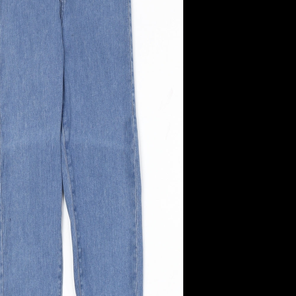Topshop Womens Blue Cotton Skinny Jeans Size 25 in Regular Zip