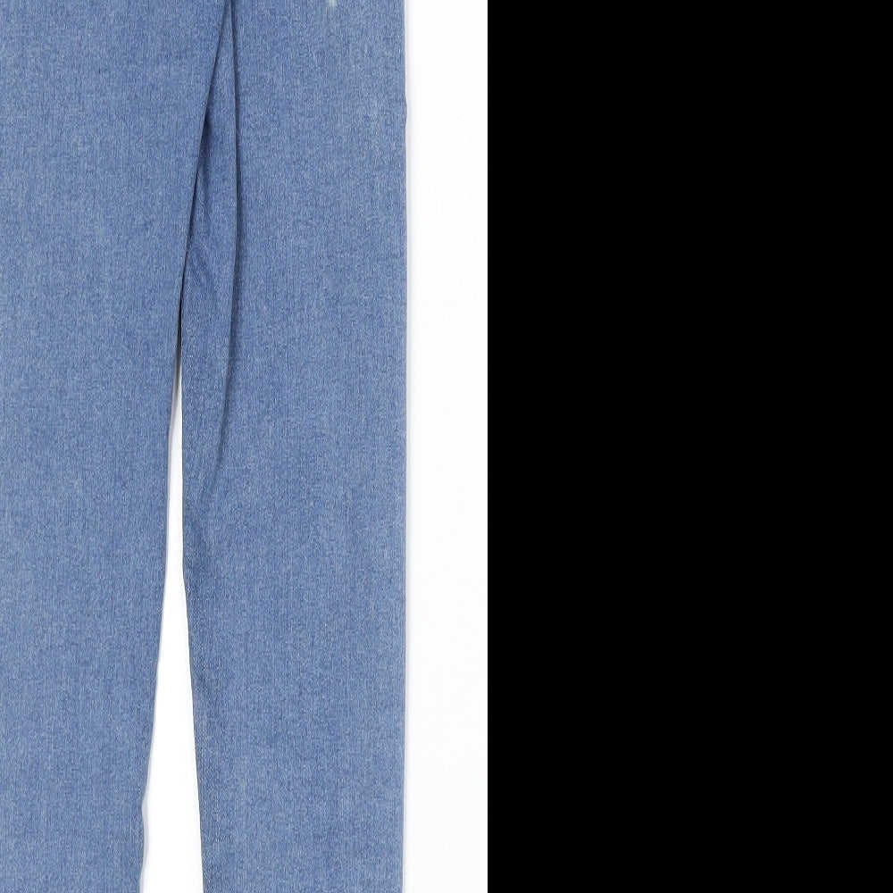 Topshop Womens Blue Cotton Skinny Jeans Size 25 in Regular Zip