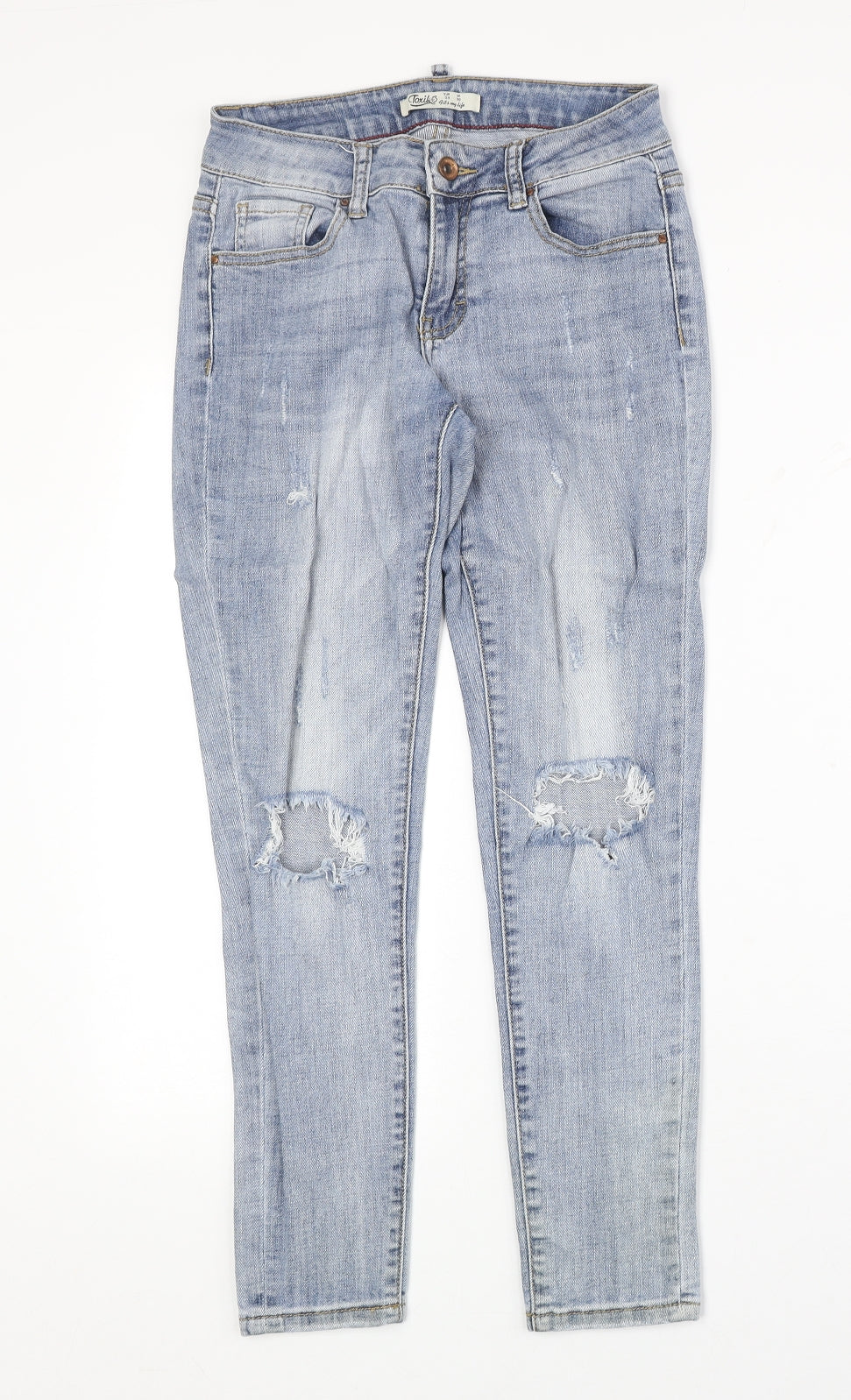 Womens UK Size 6 Toxik3 Regular Fit Straight Blue Jeans