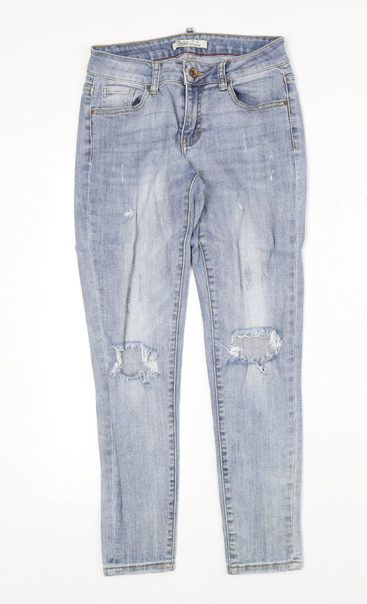 Womens UK Size 6 Toxik3 Regular Fit Straight Blue Jeans
