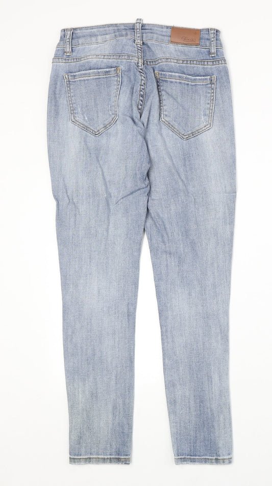 Womens UK Size 6 Toxik3 Regular Fit Straight Blue Jeans